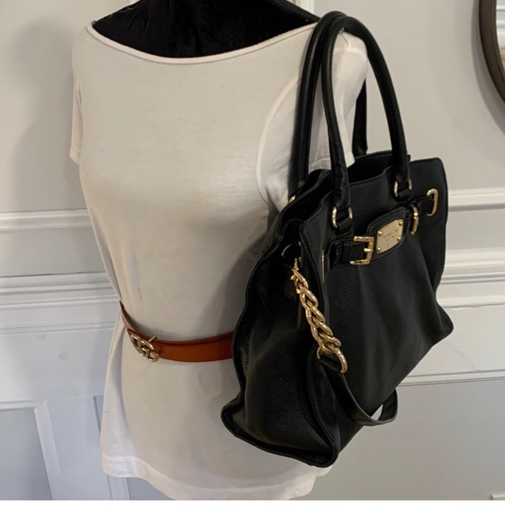 MICHEAL KORS Hamilton Sutton black leather handbag/tote handle large multi strap - Picture 4 of 6